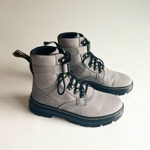 Dr. Martens Combs Tech II Grey Waterproof Textile Combat Boots size 8L, 7M